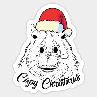 Capy or Huppy Christmas Capybara Holidays Santa Design Sticker